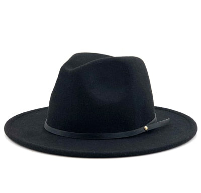 Wool Vintage Gangster Trilby Felt Fedora Hat With Wide Brim Gentleman Elegant Winter Autumn Jazz Caps