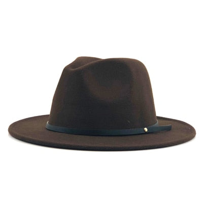 Wool Vintage Gangster Trilby Felt Fedora Hat With Wide Brim Gentleman Elegant Winter Autumn Jazz Caps