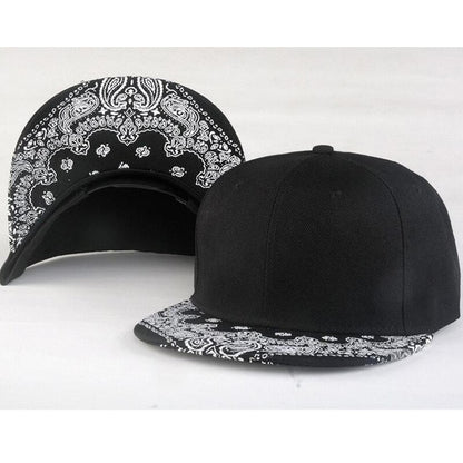 Brand Summer 5 Panels Snapback Caps For Men Women Cashew Flowers Flat peak Baseball caps Flat Brim Hat Adjustable