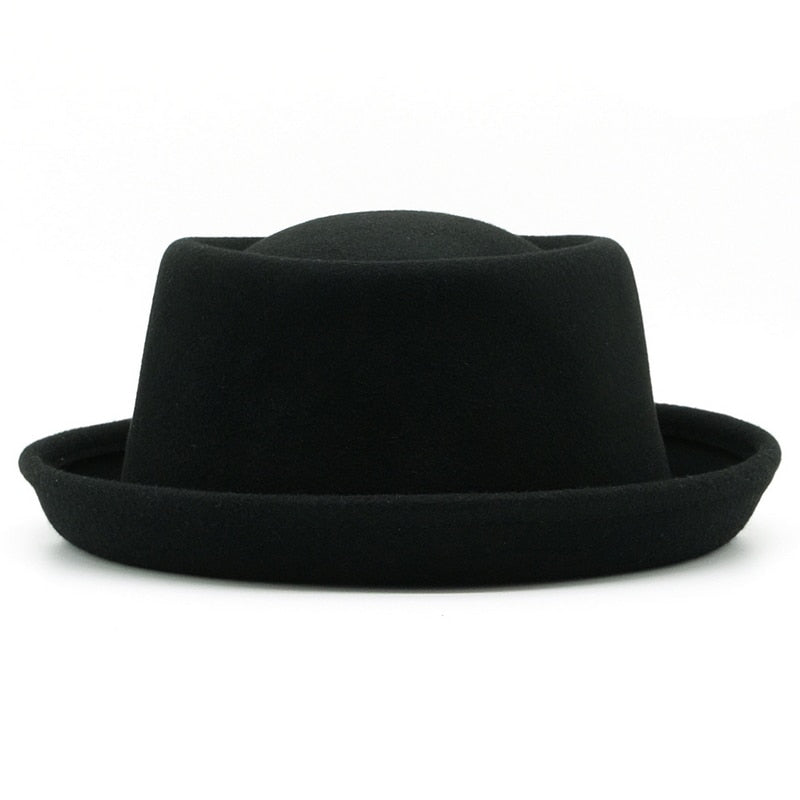 Wool 100% Felt Fedora Curved Brim Crushable Woolen Hats