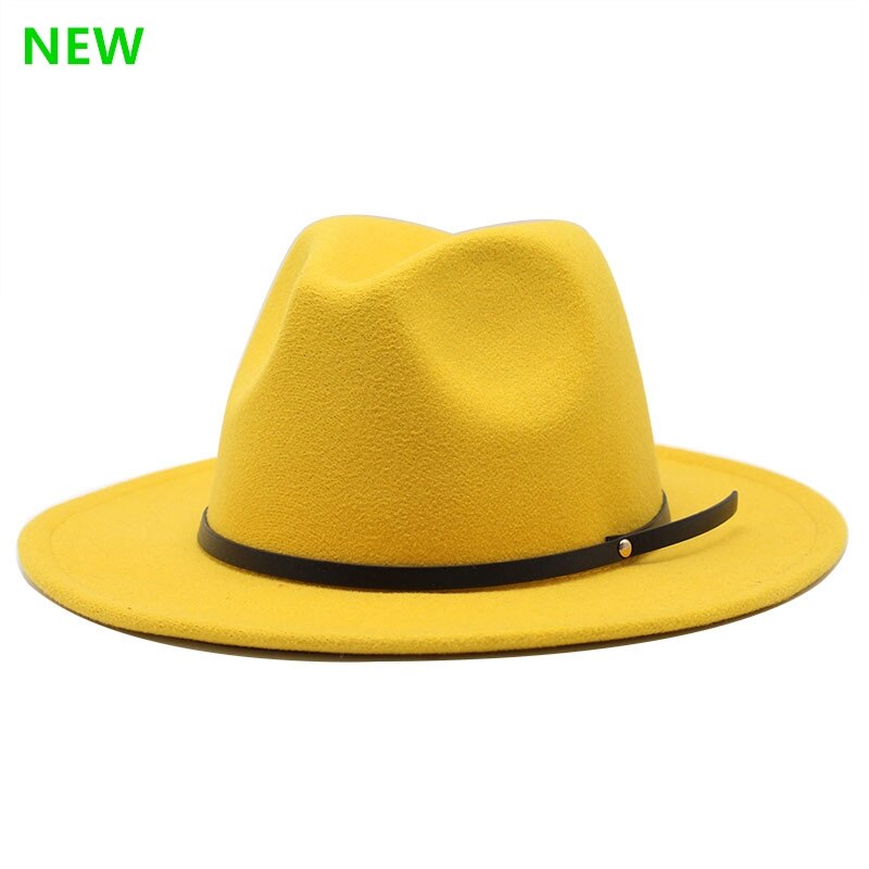 Wool Vintage Gangster Trilby Felt Fedora Hat With Wide Brim Gentleman Elegant Winter Autumn Jazz Caps