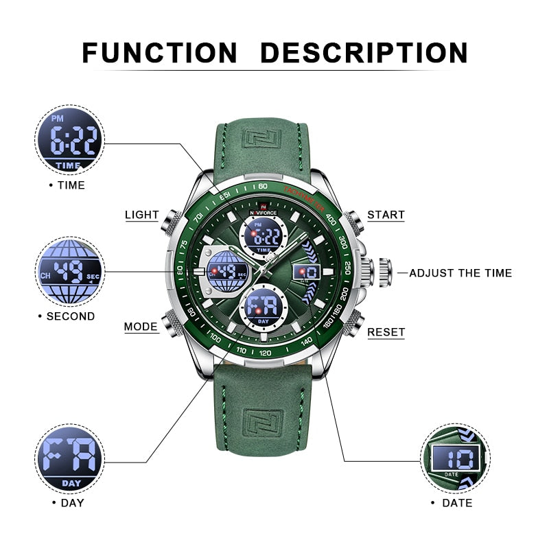 NAVIFORCE Fashion Military Watches for Men Luxury Original Sports Chronograph Watch Waterproof Quartz Wrist Watch