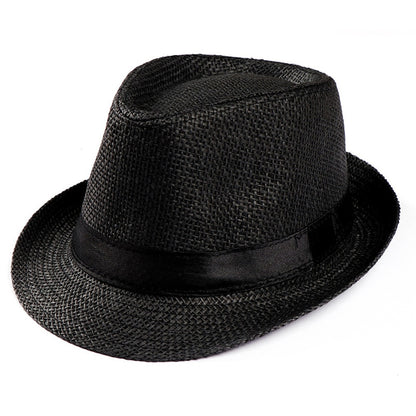 Unisex Sunhat Women Men Fashion Summer Casual Trendy Beach Sun Straw Jazz Band Hat Cowboy Fedora Hat Gangster Cap