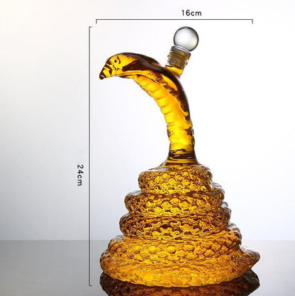 Zodiac Snake Cobra Whiskey Decanter For Wine Glass Cognac Rum Craft Transparent Empty Wine Bottle Party Bar Tools