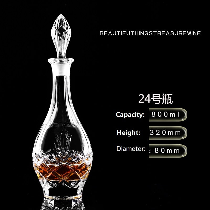 Crystal Glass Wine Red Bottle + Cups Wine Decanter Whiskey Liqour Pourer Home Bar Vodka Beer Bottle Jar Jug