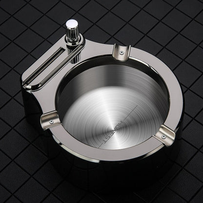 Detachable Rotatable Lid  Degree Free Rotation Stainles Steel Corrosion Resistance Portable Cigarette lighter ashtray integrated