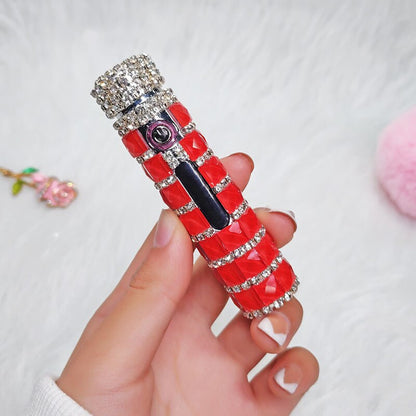 New Diamond Double Arc Lighter Personalized Creative Cylindrical Windproof Charging Lighter Cigarette Accessories Ladies Gifts