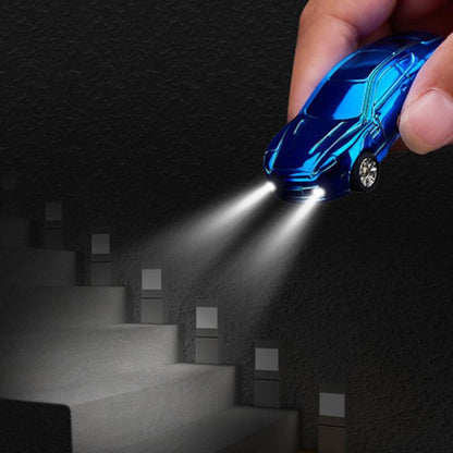 USB Charging Double Light Windproof Lighter Keychain Sports Car Shape Creative Gift for Men and Women