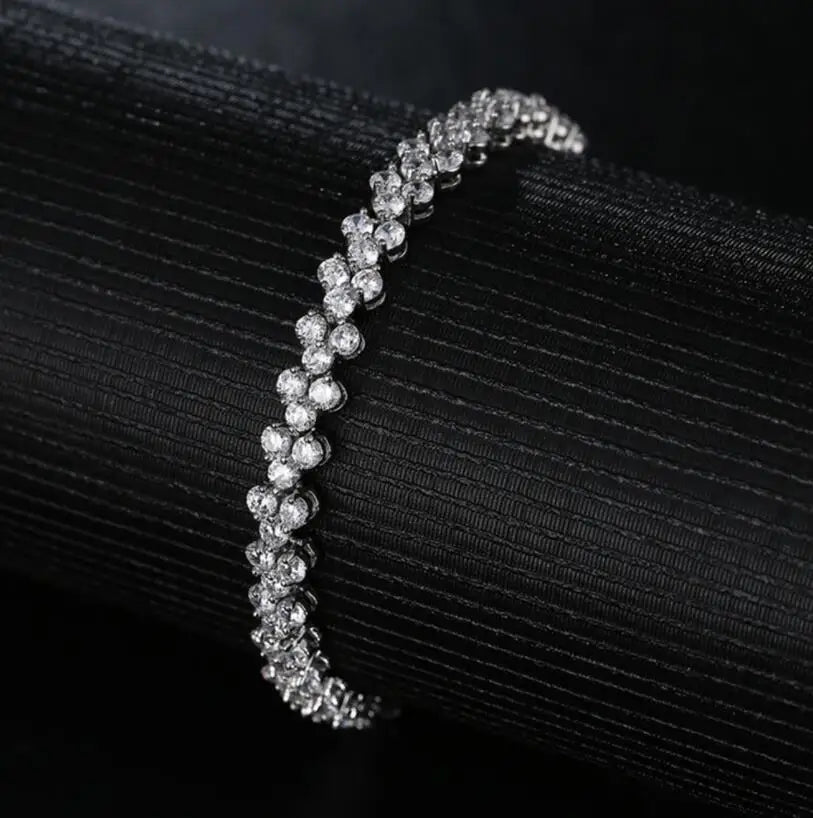 100% Solid Silver 925 Lab Diamonds Simulated Moissanite Bracelets