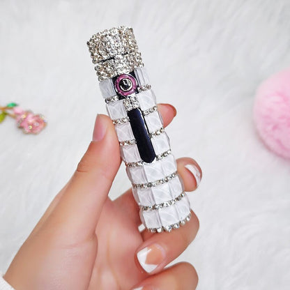 New Diamond Double Arc Lighter Personalized Creative Cylindrical Windproof Charging Lighter Cigarette Accessories Ladies Gifts