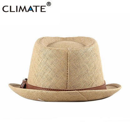 Vintage Summer Straw Hat Cool Men Straw Fedora Panama Hat Paper Retro Hats for Man Solid Fedoras Cap Fedora Men Hat Cap