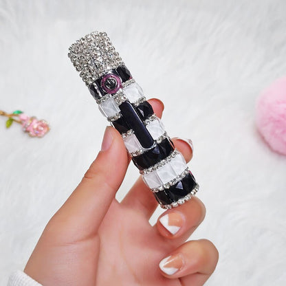 New Diamond Double Arc Lighter Personalized Creative Cylindrical Windproof Charging Lighter Cigarette Accessories Ladies Gifts