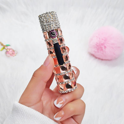 New Diamond Double Arc Lighter Personalized Creative Cylindrical Windproof Charging Lighter Cigarette Accessories Ladies Gifts