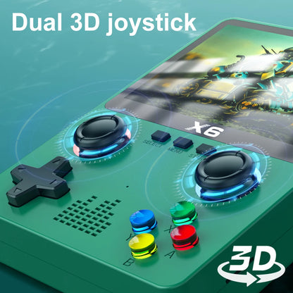 2023 New X6 Handheld Game Console 3.5 Inch IPS Screen Pocket Gaming Machine Dual Rocker GBA Arcade Simulator Built-in Speaker