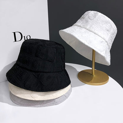 Summer Chiffon Mesh Fisherman Hat Thin Pleated Temperament Basin Hats Spring and Autumn Street Fashion All-match Sun Cap