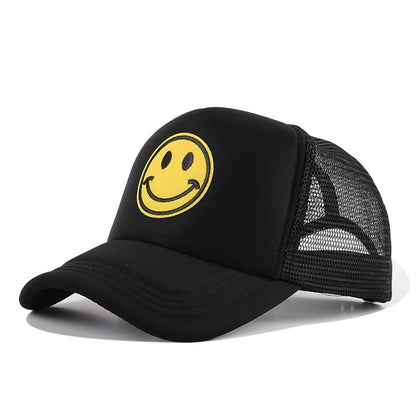 Smile Face Embroidery Baseball Caps Black Cotton Adjustable Snapback Funny Cap Autumn Sun Dad Hats for Mens