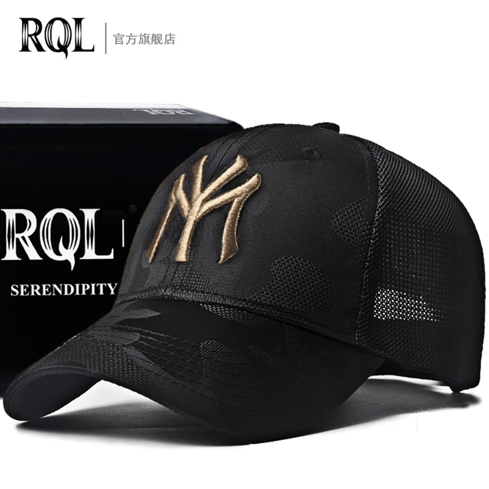 Black Baseball Cap Embroidery Totem Military Camouflage Trucker Hat New Luxury Summer Sun Male  Sport Mesh Brand