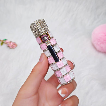 New Diamond Double Arc Lighter Personalized Creative Cylindrical Windproof Charging Lighter Cigarette Accessories Ladies Gifts