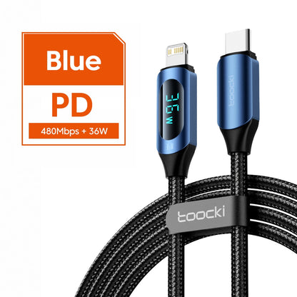 USB Type C Cable For iPhone 14 13 12 11 Pro Max X Xr 8 7 Plus PD 36W Fast Charger Lightning Cable Data Wire Cord For iPad