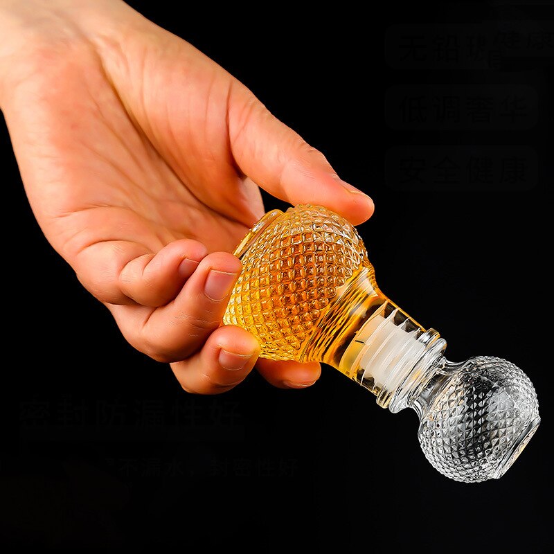 Cute small size 50ML lead-free glass whiskey decanter barware bottle for Liquor Scotch Bourbon