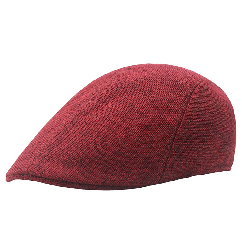 Cotton Newsboy Caps Autumn Winter Beret Male Horn Retro Solid Peaked Cap Forward Hat For Men Protection Elasticity Peaky Blinder