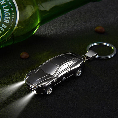 USB Charging Double Light Windproof Lighter Keychain Sports Car Shape Creative Gift for Men and Women