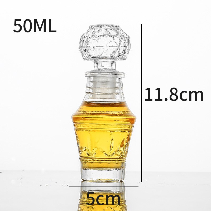 Cute small size 50ML lead-free glass whiskey decanter barware bottle for Liquor Scotch Bourbon