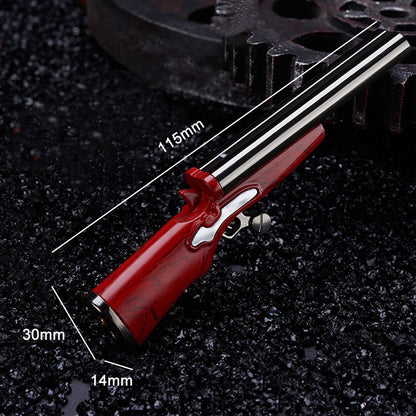 Creative Mini Gun Double Flame Lighter Windproof Double Jet Butane Gas Open Flame Lighter Smoking Accessories Men's Gift