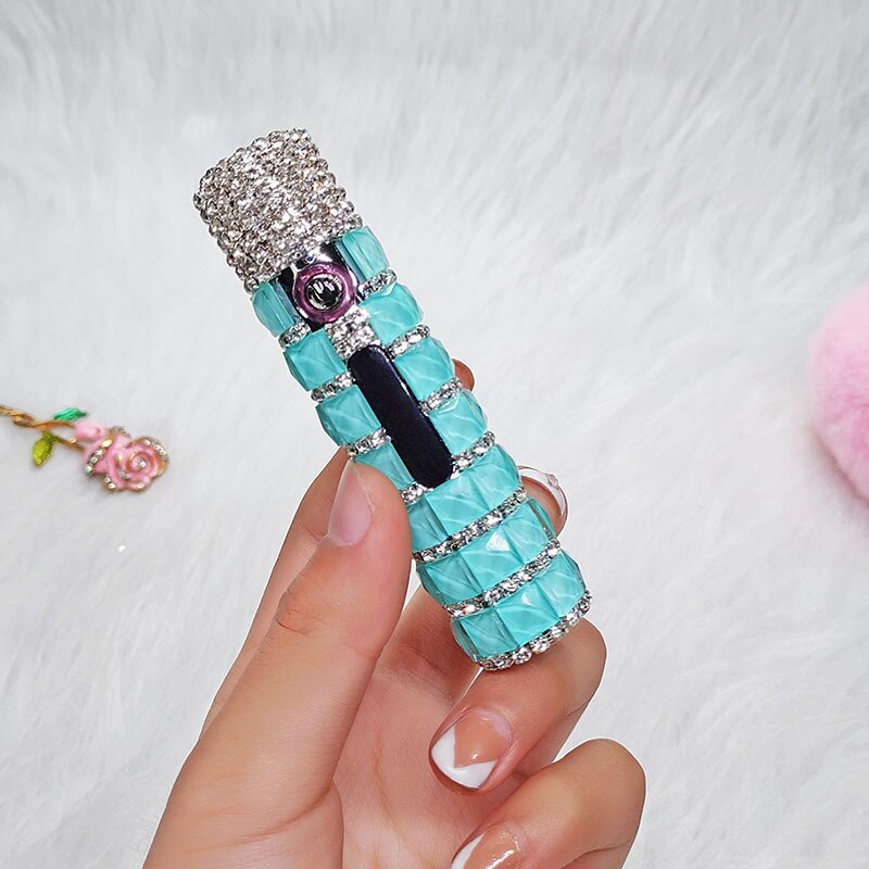 New Diamond Double Arc Lighter Personalized Creative Cylindrical Windproof Charging Lighter Cigarette Accessories Ladies Gifts