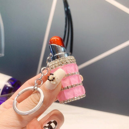 New Diamond Lipstick Lighter Butane Gas Inflatable Women's Pink Water Diamond Portable Lighter High end Creative Women's Gift