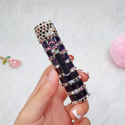 New Diamond Double Arc Lighter Personalized Creative Cylindrical Windproof Charging Lighter Cigarette Accessories Ladies Gifts