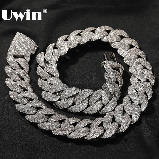 24mm Heavy Miami Cuban Link Chain Necklaces for Men Iced Out CZ Stones Bling Bracelets