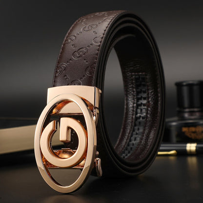 Men Top Quality Leather Belts Strap Metal Automatic Buckle Belt for Men Designer Luxury Women belt jeans