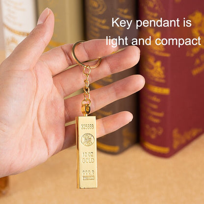 Gold Bar Ten Thousand Matches Creative Portable Pendant Refillable Metal Kerosene Lighter Multi-Functional Keychain