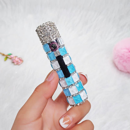 New Diamond Double Arc Lighter Personalized Creative Cylindrical Windproof Charging Lighter Cigarette Accessories Ladies Gifts