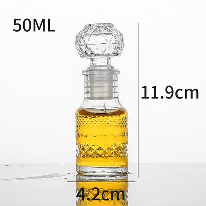 Cute small size 50ML lead-free glass whiskey decanter barware bottle for Liquor Scotch Bourbon