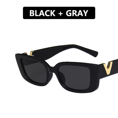 Retro Rectangle Sunglasses Women Brand Designer Vintage Small Frame Sun Glasses Ladies Classic Black Square