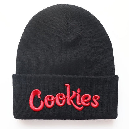 Trendy Men Women Knitted Hat Fashion Cookies Pattern Embroidery Ski Warm Winter Beanie Skullies Cap