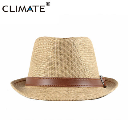 Vintage Summer Straw Hat Cool Men Straw Fedora Panama Hat Paper Retro Hats for Man Solid Fedoras Cap Fedora Men Hat Cap