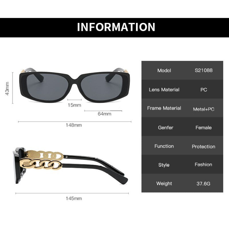 Luxury Small Square Sunglasses Women Vintage Rectangle Sun Glasses