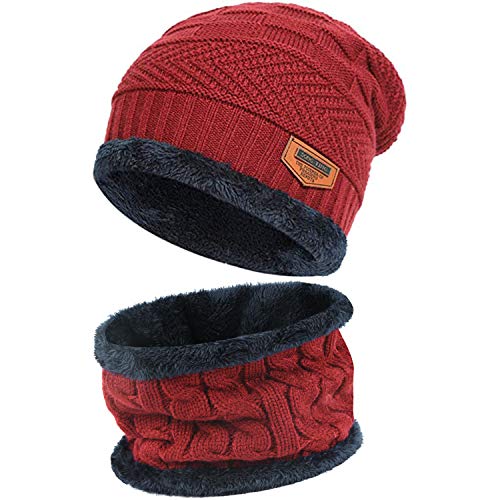 Winter Men Women Thick Beanie Hat Knitted Hat Winter Cap Beanie Female Wool Neck Scarf Cap Balaclava Mask Bonnet Hats Set