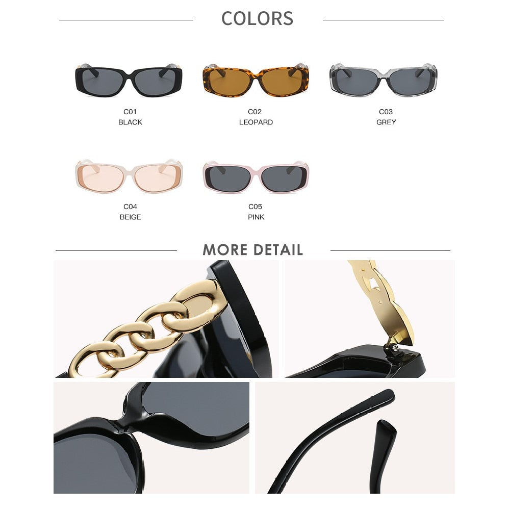 Luxury Small Square Sunglasses Women Vintage Rectangle Sun Glasses