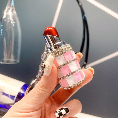 New Diamond Lipstick Lighter Butane Gas Inflatable Women's Pink Water Diamond Portable Lighter High end Creative Women's Gift