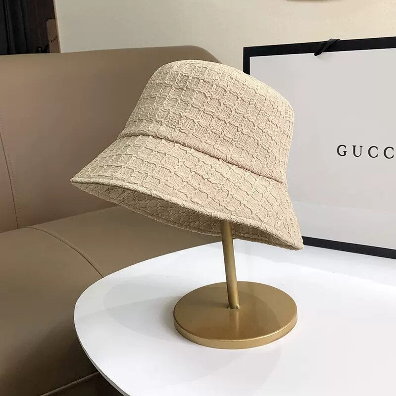 Summer Chiffon Mesh Fisherman Hat Thin Pleated Temperament Basin Hats Spring and Autumn Street Fashion All-match Sun Cap