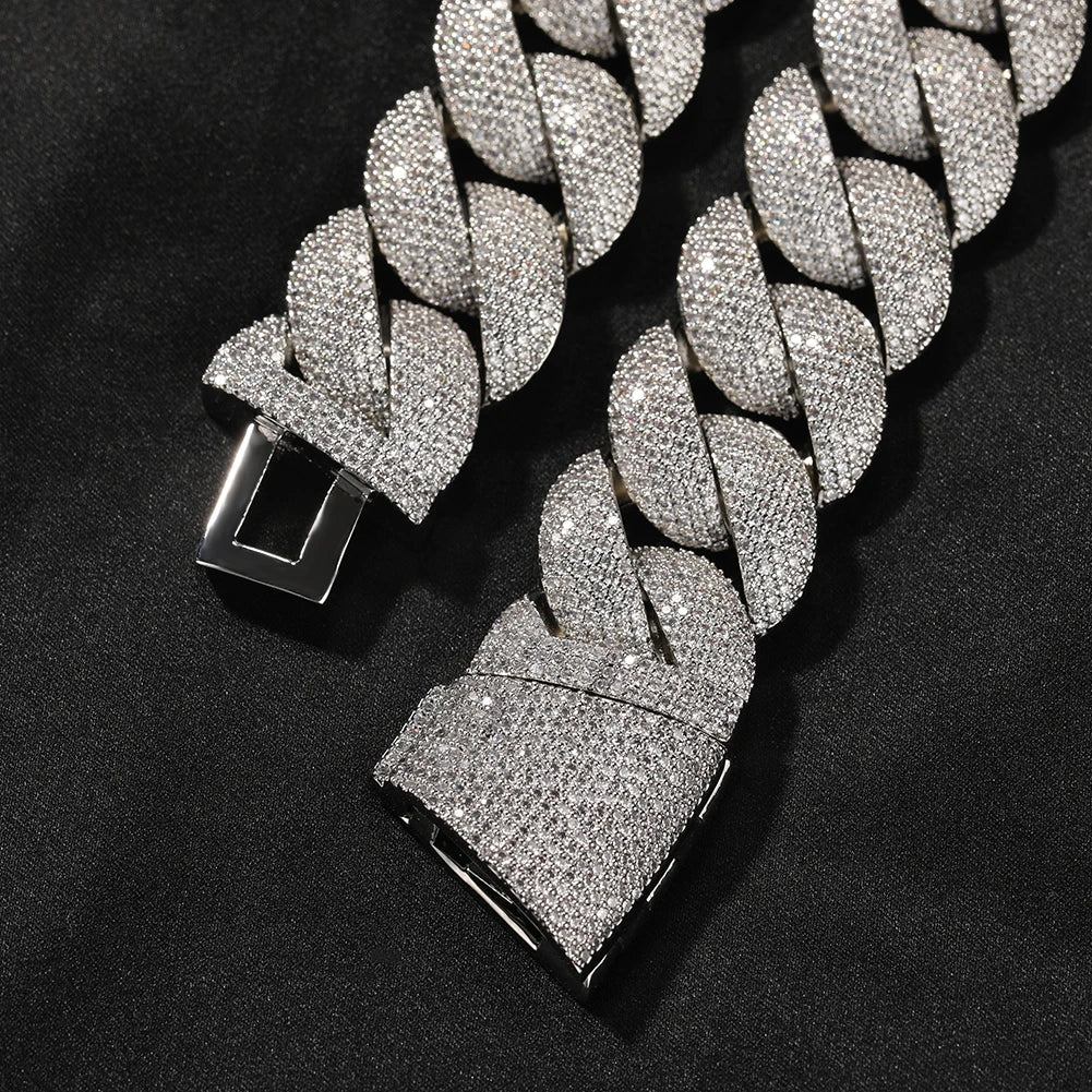 24mm Heavy Miami Cuban Link Chain Necklaces for Men Iced Out CZ Stones Bling Bracelets