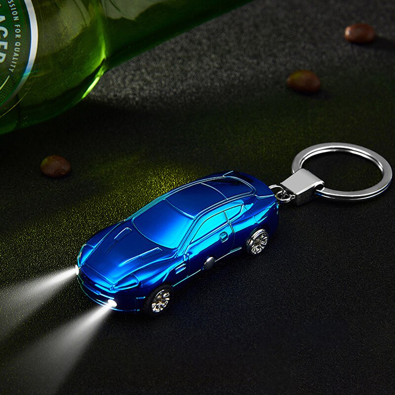 USB Charging Double Light Windproof Lighter Keychain Sports Car Shape Creative Gift for Men and Women