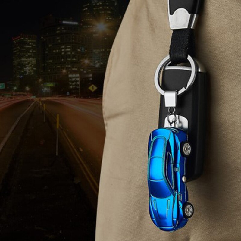 USB Charging Double Light Windproof Lighter Keychain Sports Car Shape Creative Gift for Men and Women