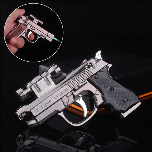 Toy Gun Mini Infrared Light Windproof Lighter Creative Red Light Indication Inflatable Green Fire Memorial M75