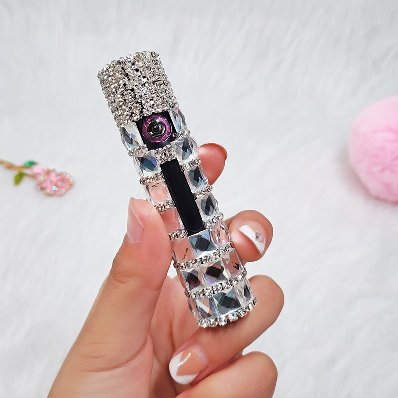 New Diamond Double Arc Lighter Personalized Creative Cylindrical Windproof Charging Lighter Cigarette Accessories Ladies Gifts