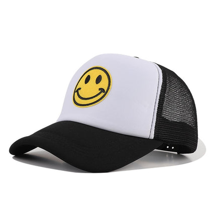 Smile Face Embroidery Baseball Caps Black Cotton Adjustable Snapback Funny Cap Autumn Sun Dad Hats for Mens